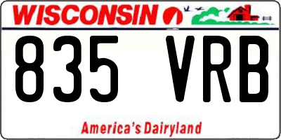 WI license plate 835VRB