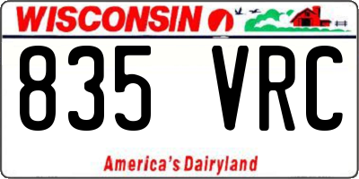 WI license plate 835VRC