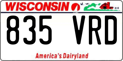 WI license plate 835VRD