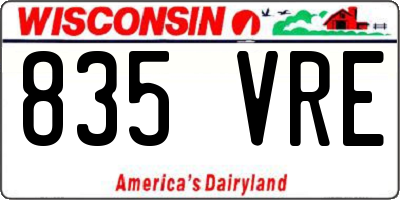 WI license plate 835VRE