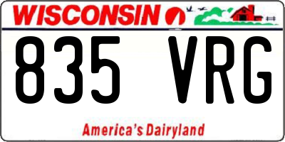 WI license plate 835VRG