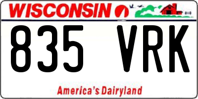 WI license plate 835VRK