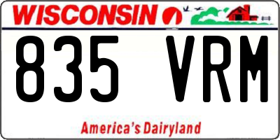 WI license plate 835VRM