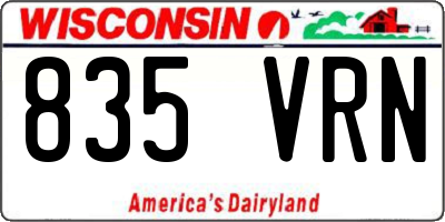 WI license plate 835VRN