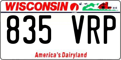 WI license plate 835VRP