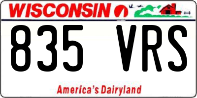 WI license plate 835VRS