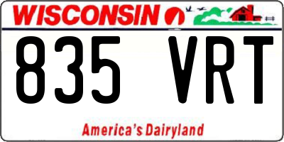 WI license plate 835VRT