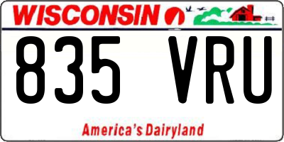 WI license plate 835VRU