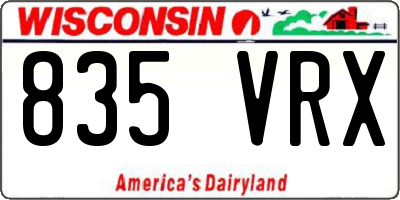 WI license plate 835VRX