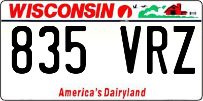 WI license plate 835VRZ