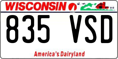 WI license plate 835VSD