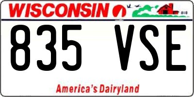 WI license plate 835VSE