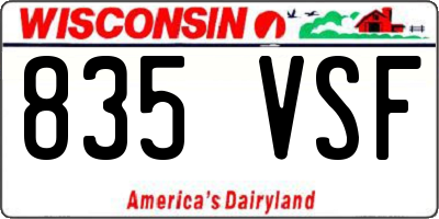 WI license plate 835VSF