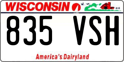 WI license plate 835VSH