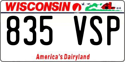 WI license plate 835VSP
