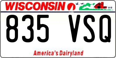 WI license plate 835VSQ