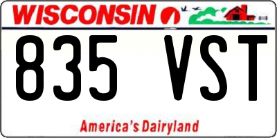 WI license plate 835VST