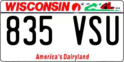 WI license plate 835VSU