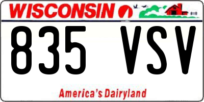 WI license plate 835VSV