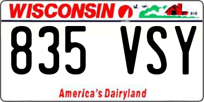 WI license plate 835VSY