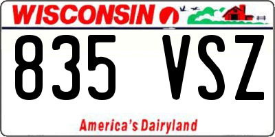 WI license plate 835VSZ