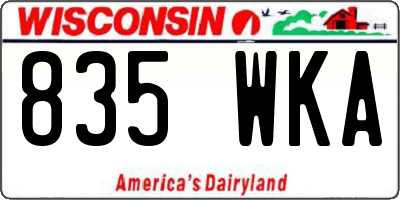 WI license plate 835WKA
