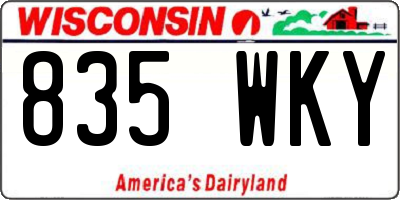 WI license plate 835WKY