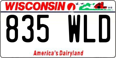 WI license plate 835WLD