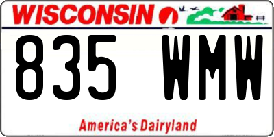 WI license plate 835WMW