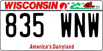 WI license plate 835WNW
