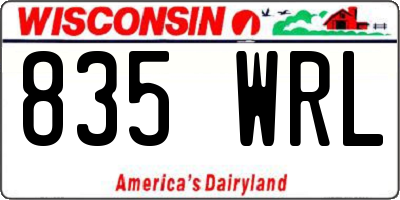 WI license plate 835WRL