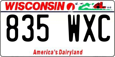 WI license plate 835WXC