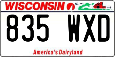 WI license plate 835WXD