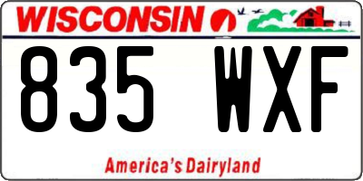 WI license plate 835WXF
