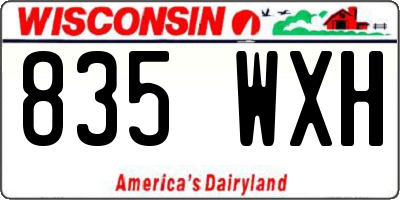WI license plate 835WXH