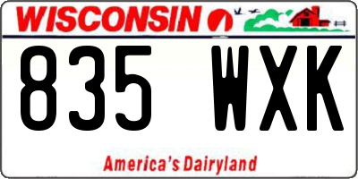 WI license plate 835WXK