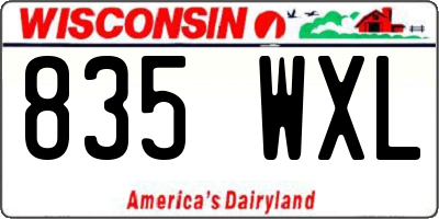 WI license plate 835WXL
