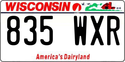 WI license plate 835WXR