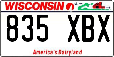 WI license plate 835XBX