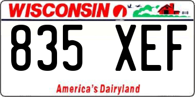 WI license plate 835XEF