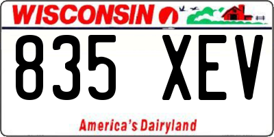 WI license plate 835XEV