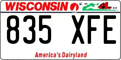 WI license plate 835XFE