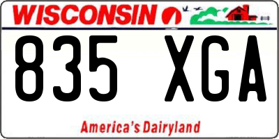 WI license plate 835XGA