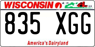 WI license plate 835XGG