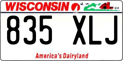 WI license plate 835XLJ