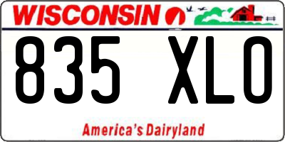 WI license plate 835XLO