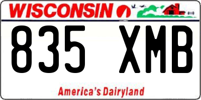 WI license plate 835XMB