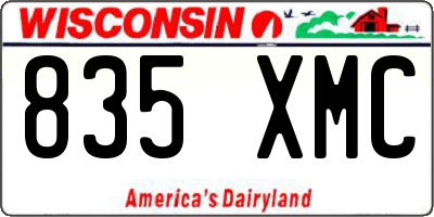 WI license plate 835XMC