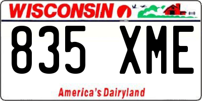 WI license plate 835XME