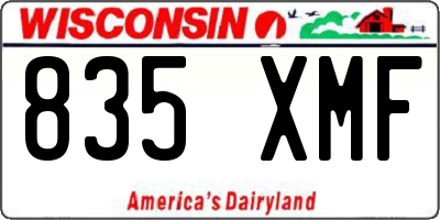 WI license plate 835XMF